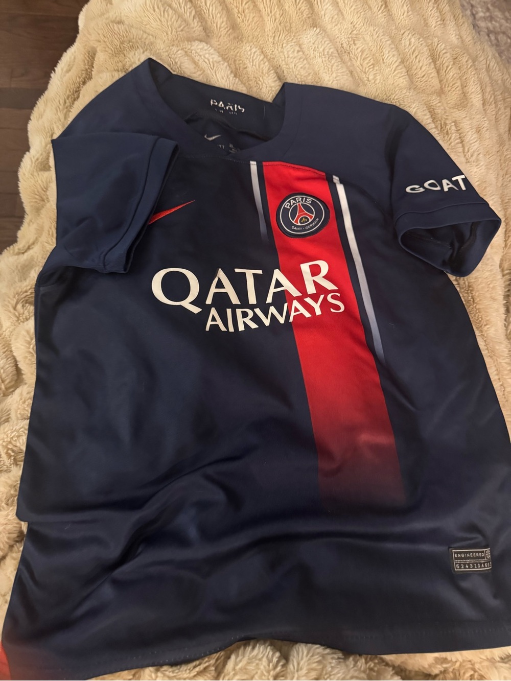 Nike Kids Soccer Jersey Paris Saint-Germain Navy Blue & Red 19